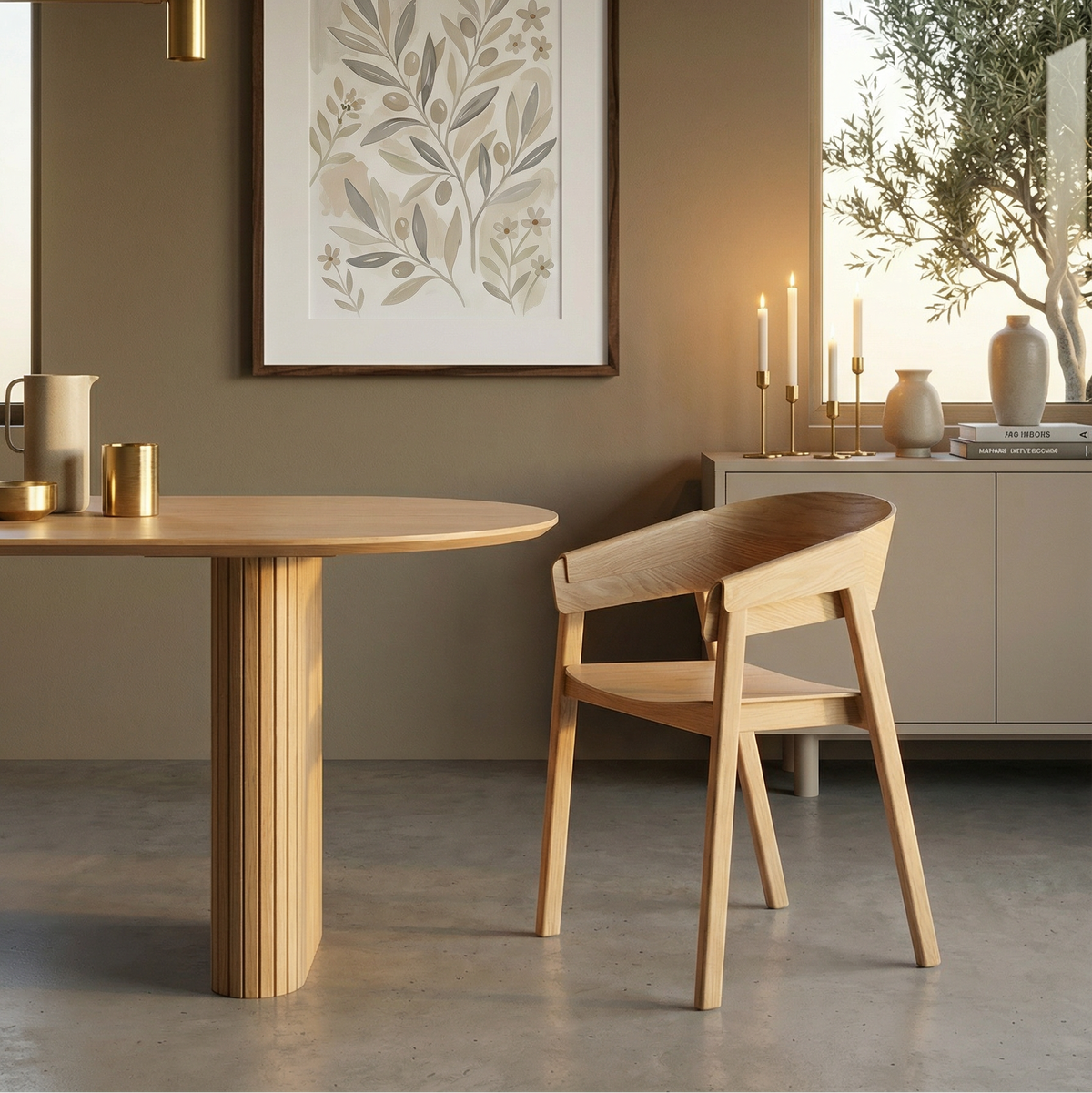 Oak Crafted Dining Table and Chairs