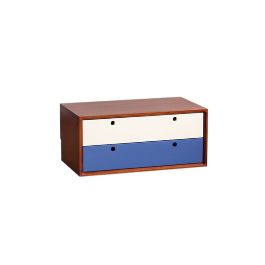 ChapterLiving Vintro Modular Storage System – Blue & Cream White Double Drawer Cabinet
