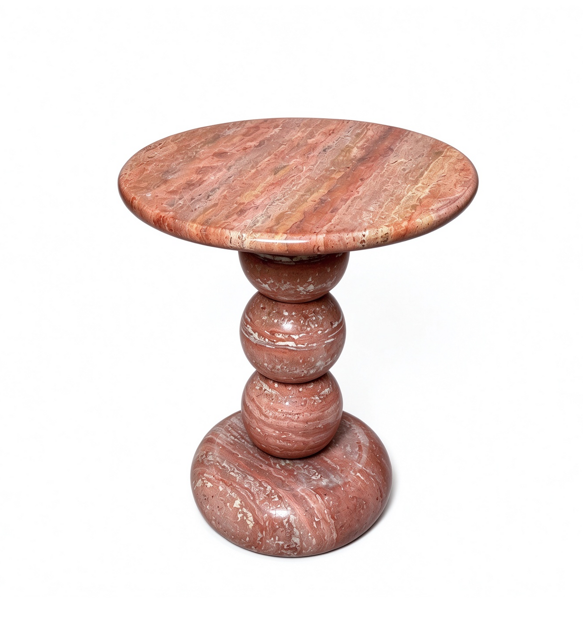 ChapterLiving Mara Round Side Table Red Travertine