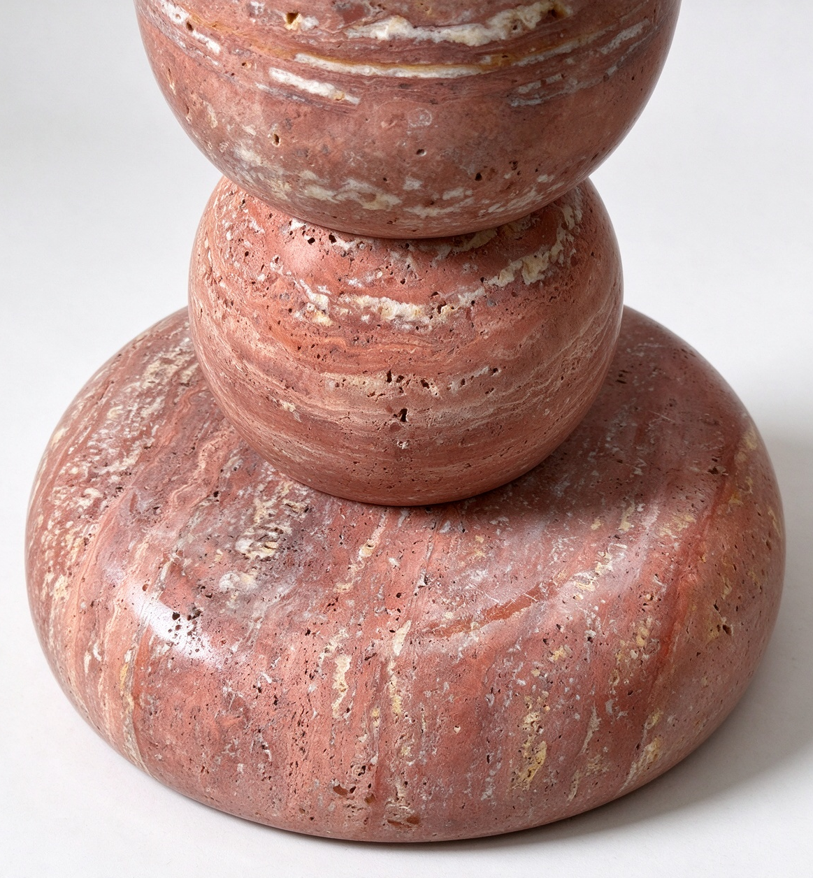 ChapterLiving Mara Round Side Table Red Travertine
